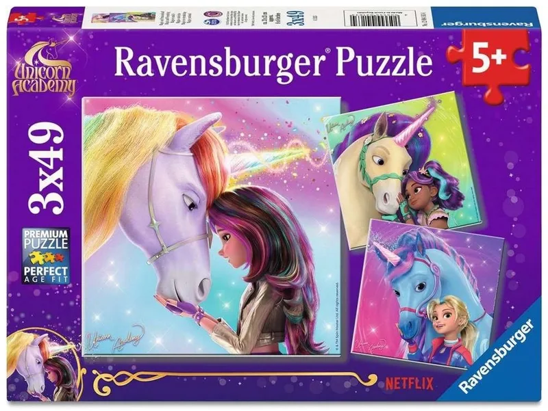 Puzzle Académie Des Licornes 3 X 49 Pièces de Ravensburger, édition Multi-coloured – boîte 1 sur 5
