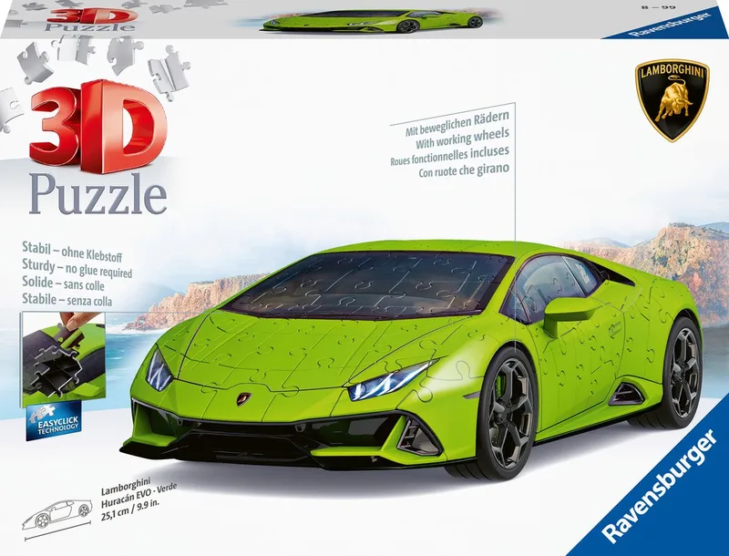 Lamborghini Huracán EVO - 3D Puzzel - 108 stukjes from Ravensburger, Green edition – box