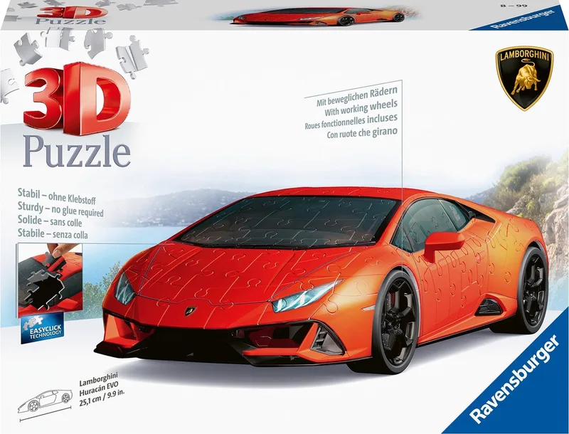 Lamborghini Huracan EVO Arancio - 3D Puzzel fra Ravensburger, Orange-udgave – æske