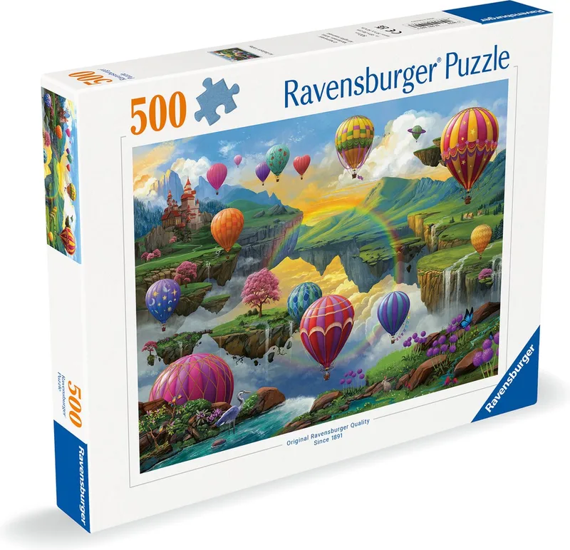 Legpuzzel - Air Balloon Valley - 500 Stukjes fra Ravensburger, Flerfarvet-udgave – æske