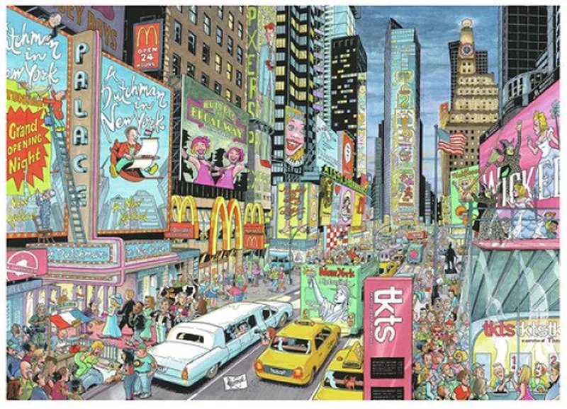Legpuzzel - Fleroux - 1000 Stukjes fra Ravensburger, New York-udgave – æske