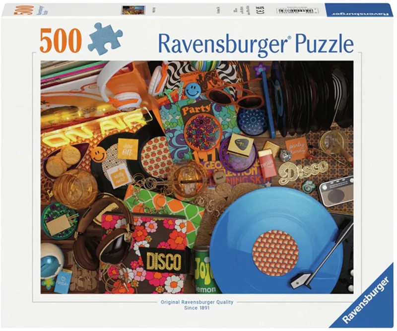 legpuzzel Hallo Vinyl 500 stukjes muziek retro. van Ravensburger, editie Meerkleurig – doos 1 van 3