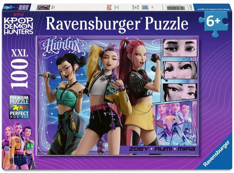 Legpuzzel - Kpop Demon Hunters - Puzzel - Kinderpuzzel 100 XXL Stukjes - Vanaf 6 Jaar fra Ravensburger, Lilla-udgave – æske