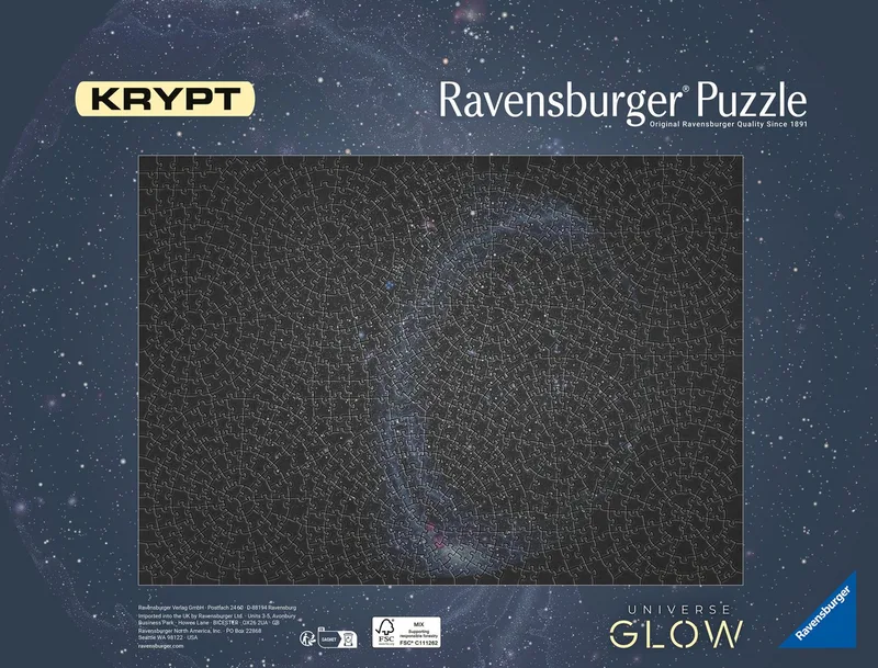 legpuzzel Krypt Universe Glow 881 stukjes glow-in-the-dark. from Ravensburger, Multicolour edition – box 2 of 3