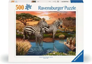 Legpuzzel Zebra's Bij de Drinkplaats, 500 stukjes de Ravensburger, édition Multicolore – boîte 1 sur 2