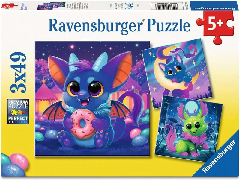 Little Demons Puzzel - Kinderpuzzel 3 x 49 Stukjes - Vanaf 5 Jaar fra Ravensburger, Flerfarvet-udgave – æske