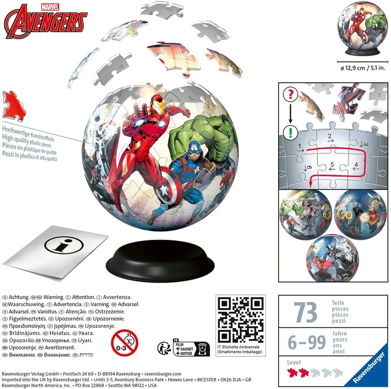 Marvel Avengers - 3D Puzzel - 72 stukjes from Ravensburger, Multicolour edition – box 4 of 4
