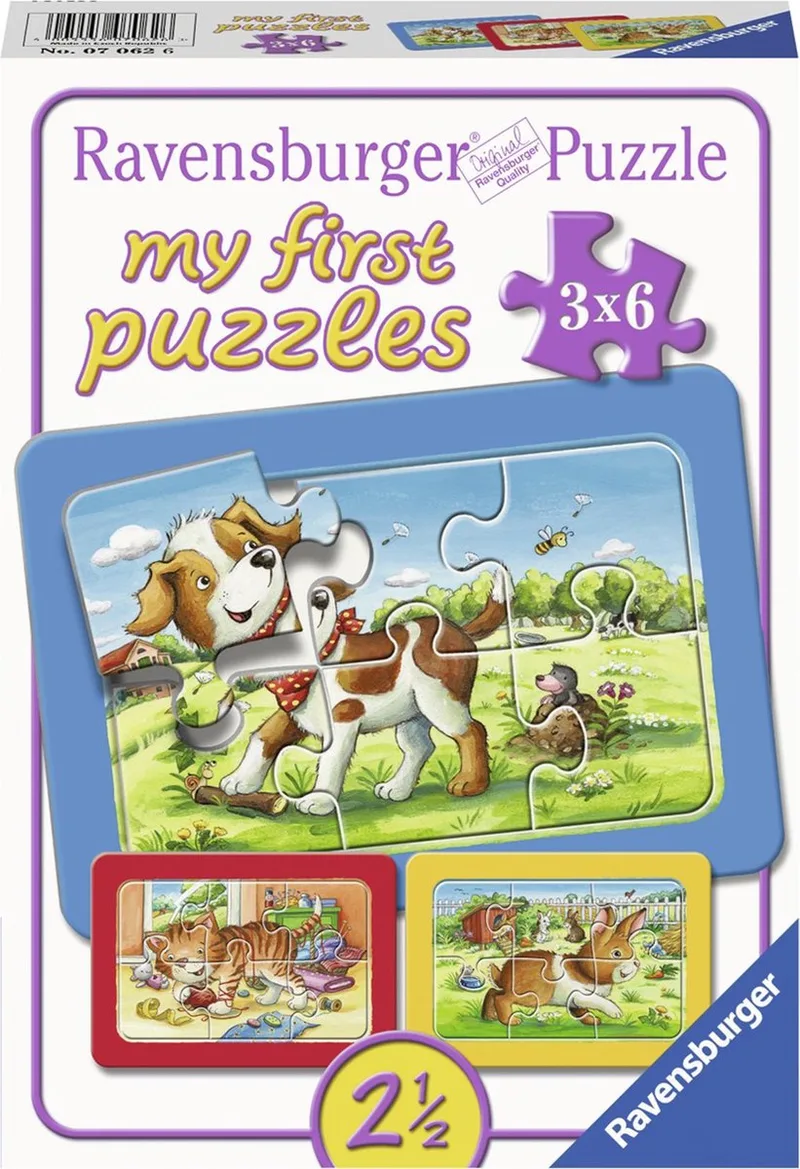 Mijn dierenvriendjes - My First puzzels - 3x6 stukjes - kinderpuzzel from Ravensburger, Multicolour edition – box