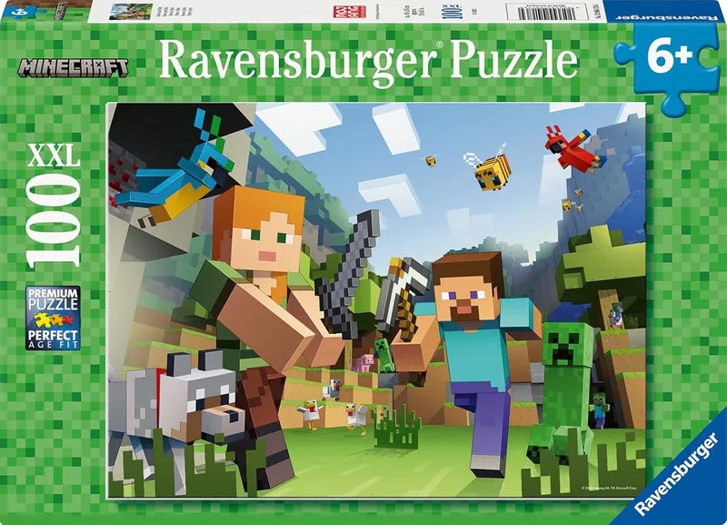 Minecraft legpuzzel - 100 XXL stukjes puzzelspel. de Ravensburger, édition Multicolore – boîte