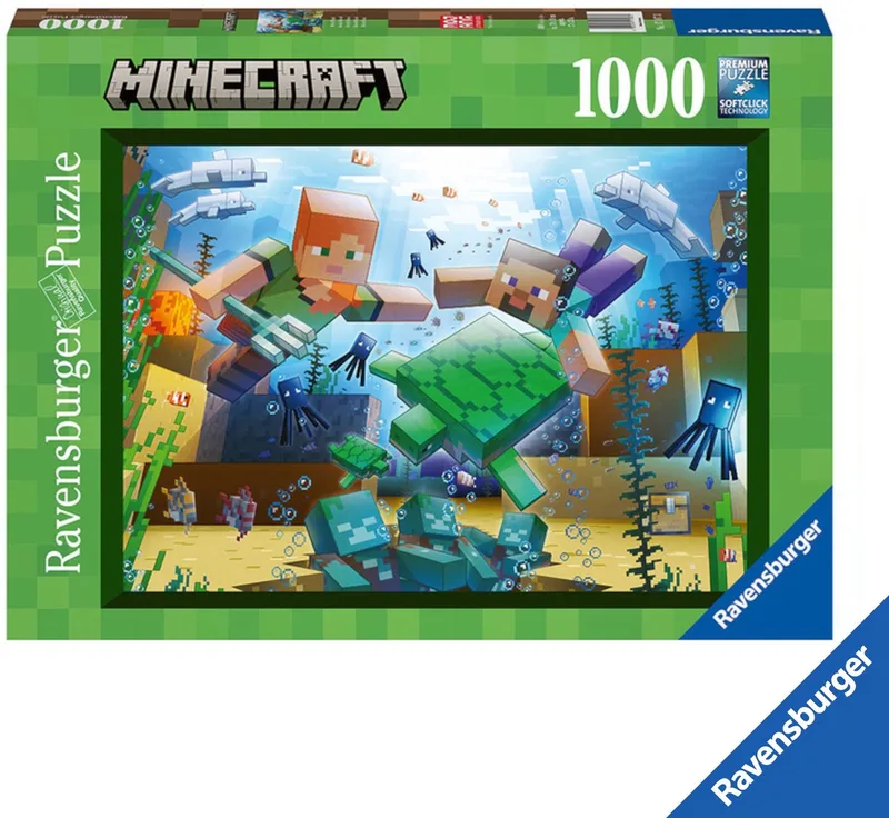 Minecraft Mozaika 1000 Dėlionė Vaikams from Ravensburger – box