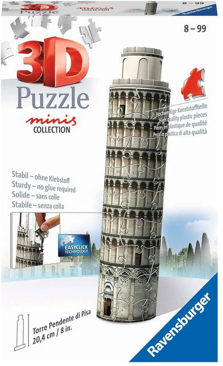 Mini Schiefer Turm - Pisa 3D-puzzel Gebouwen from Ravensburger, Grey edition – box