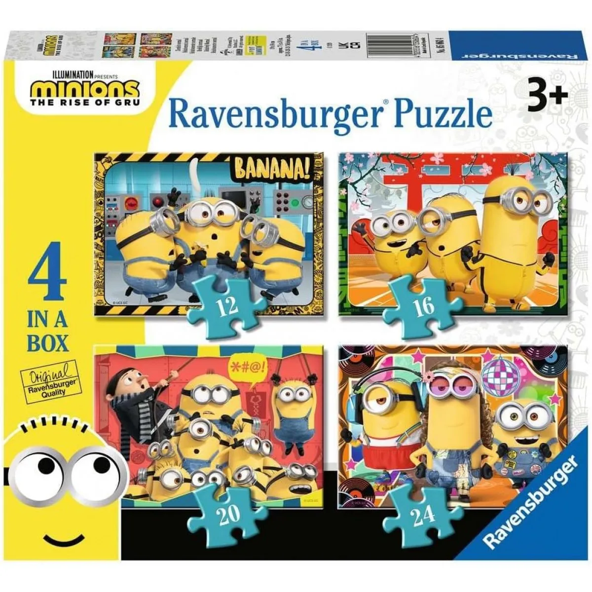 Minions 2 - 4 Puzzles in a Box van Ravensburger – doos