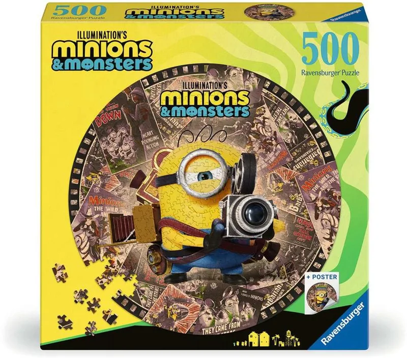 Minions & Monsters Cirkelpuzzel 500 Stukjes | Ronde Minions Legpuzzel voor Volwassenen en Tieners from Ravensburger – box