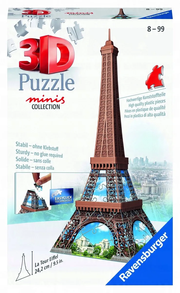 Minipuzzel - Eiffelpoorten 54 stukjes von Ravensburger, Ausgabe Braun – Schachtel