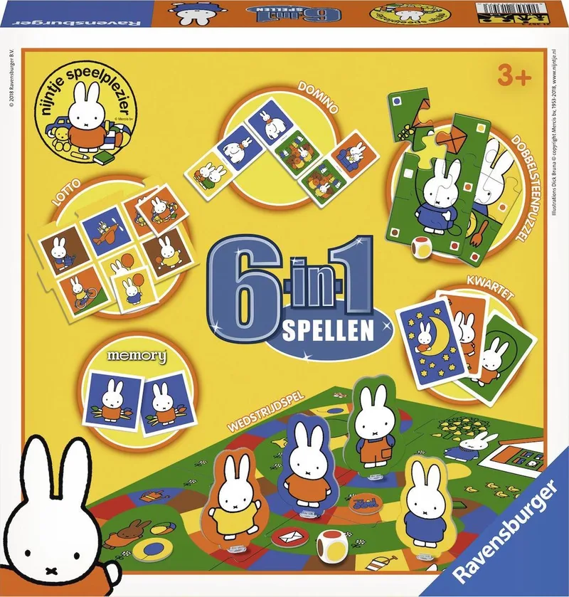 Nijntje 6 in 1 - spellendoos fra Ravensburger – æske