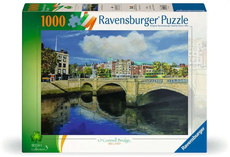 O'Connell Bridge Dublin Puzzel - 1000 Stukjes - Ierland Stadsgezicht - Vanaf 14 Jaar van Ravensburger – doos