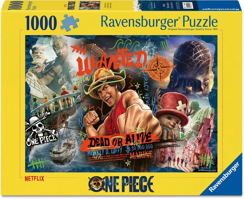 One Piece Adventure Awaits legpuzzel - 1000 stukjes - volwassenen de Ravensburger, édition Rouge – boîte