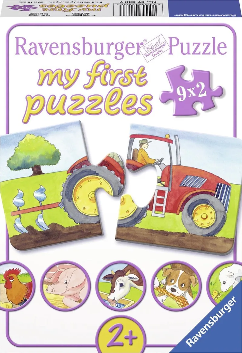Op de boerderij- My First puzzles -9x2 stukjes - kinderpuzzel van Ravensburger, editie Meerkleurig – doos