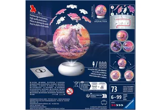 Paarden aan het Strand – 3D Puzzle-Ball Nachtlicht – 73 Stukjes fra Ravensburger, Flerfarvet-udgave – æske 4 af 4