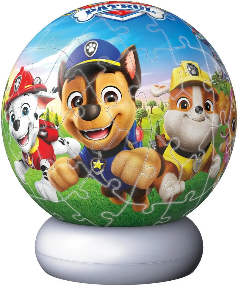 Paw Patrol 3D Puzzle Nachtlampje 72 Stukjes | Verlichte Puzzelbal | Kinderkamer Lamp vanaf 6 Jaar van Ravensburger, editie Meerkleurig – doos 2 van 4