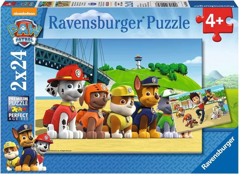PAW Patrol: Dappere honden - 2x24 stukjes - kinderpuzzel van Ravensburger, editie Meerkleurig – doos 1 van 3