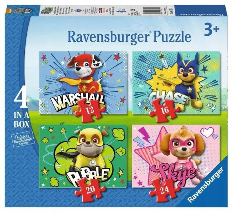 Paw Patrol Puzzel Set 4 in 1 (4x 12-24 Stukjes) from Ravensburger – box