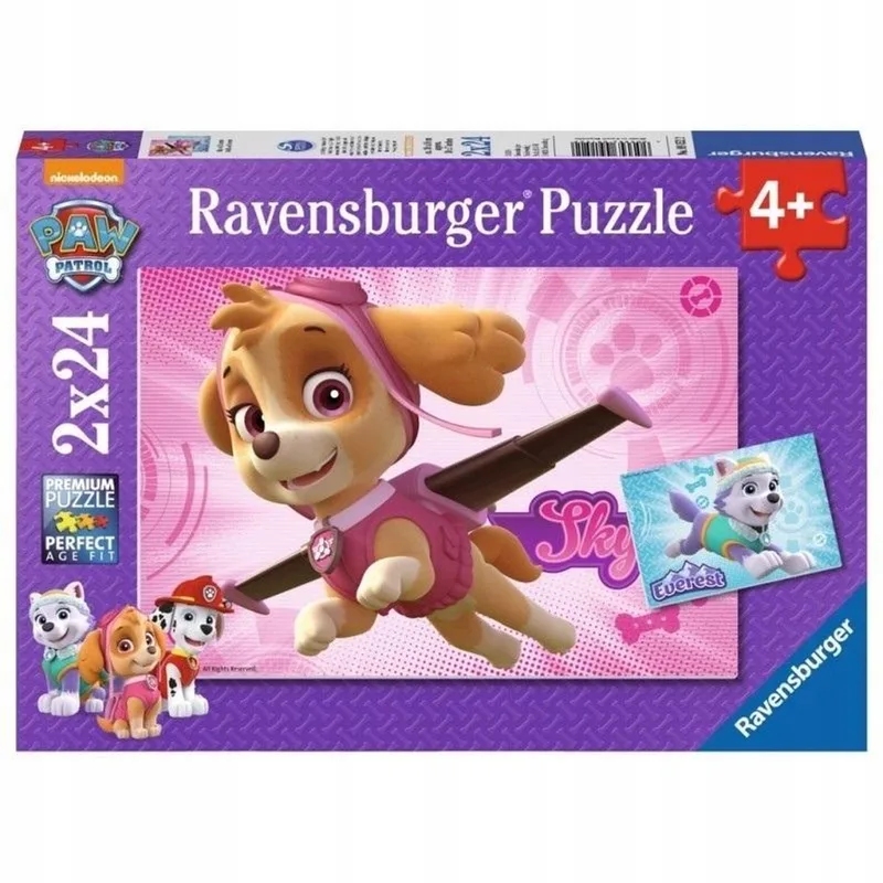 Paw Patrol Skye & Everest Puzzel 2x24 Stukjes von Ravensburger, Ausgabe Rosa – Schachtel