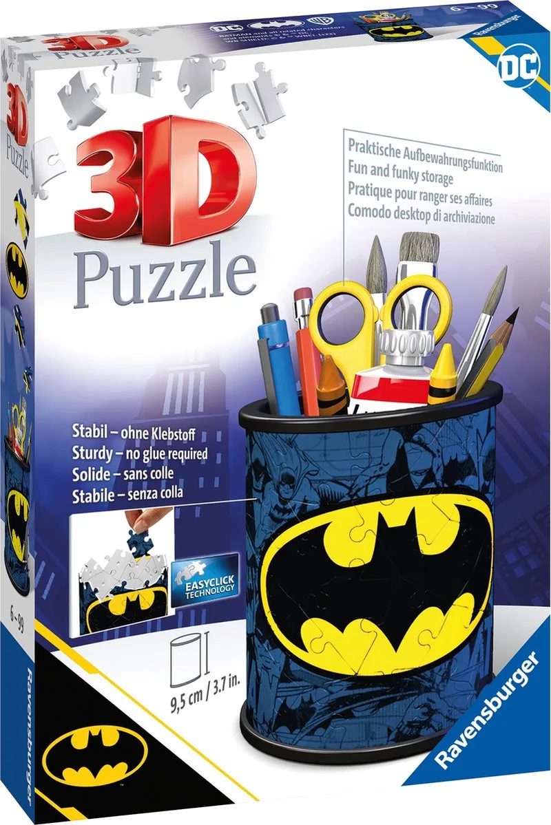 Pennenbak - 3D puzzel - 54 stukjes van Ravensburger, editie Batman – doos