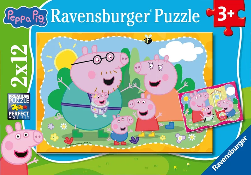Peppa Pig Happy Families Kinderpuzzel - Kinderpuzzel 24 Stukjes - Vanaf 4 Jaar van Ravensburger, editie Meerkleurig – doos