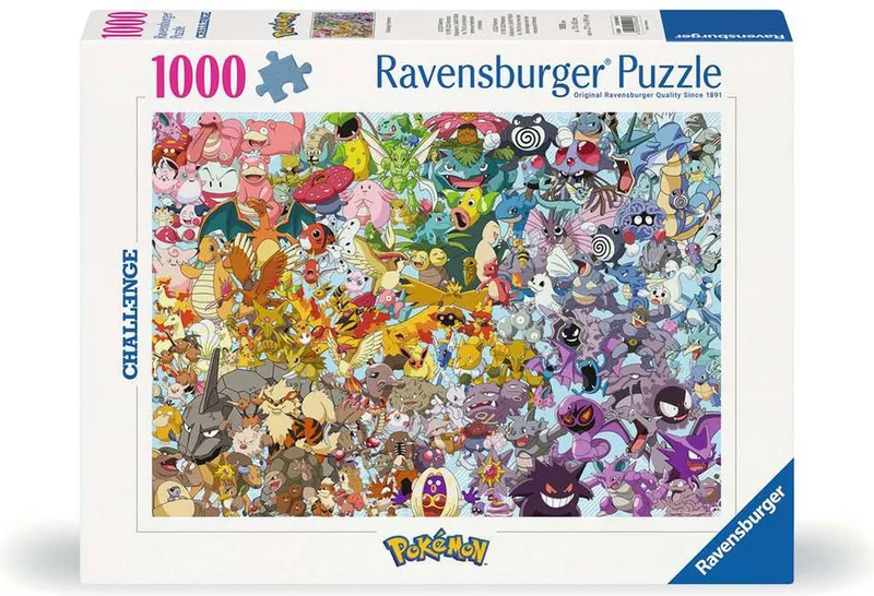Pokémon Challenge Puzzel - 1000 st - Legpuzzel from Ravensburger, Multicolour edition – box 1 of 3