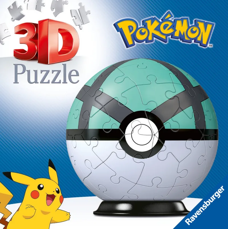 Pokémon Net Ball - 3D Puzzel fra Ravensburger, Flerfarvet-udgave – æske