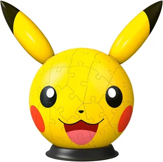 Pokémon Pikachu met Oren 3D Puzzelbal - 72 Stukjes - Vanaf 6 Jaar von Ravensburger, Ausgabe Mehrfarbig – Schachtel 3 von 5