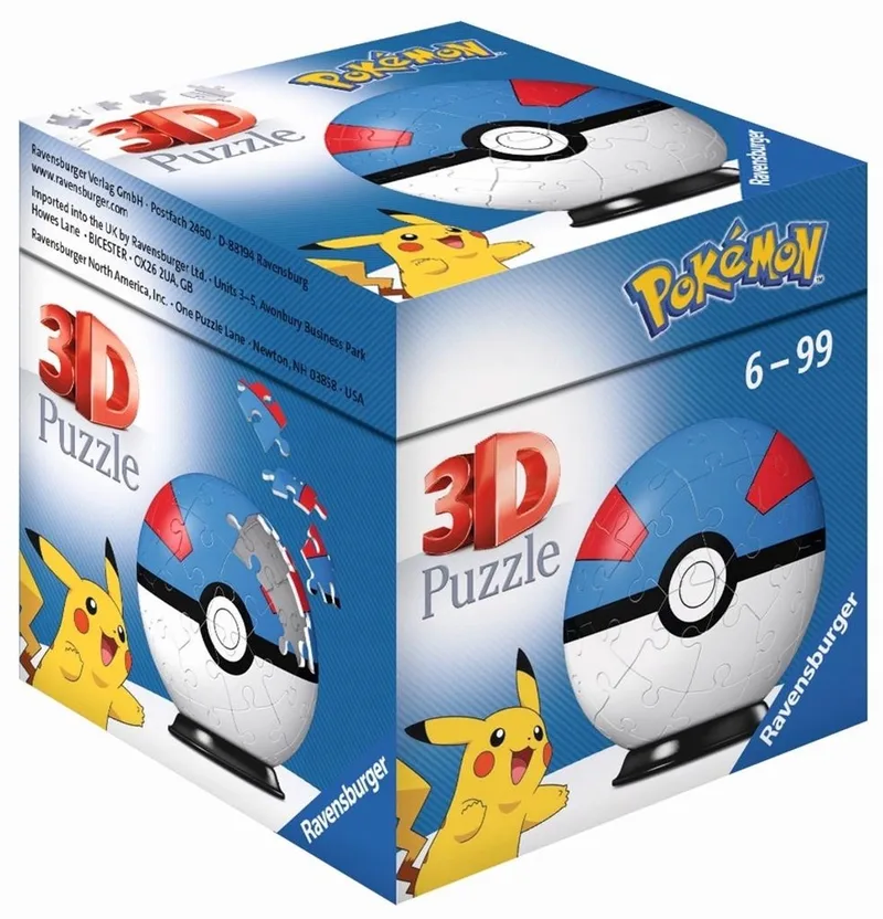 Pokémon Puzzel Bal - 54 Stukjes von Ravensburger, Ausgabe Blau – Schachtel