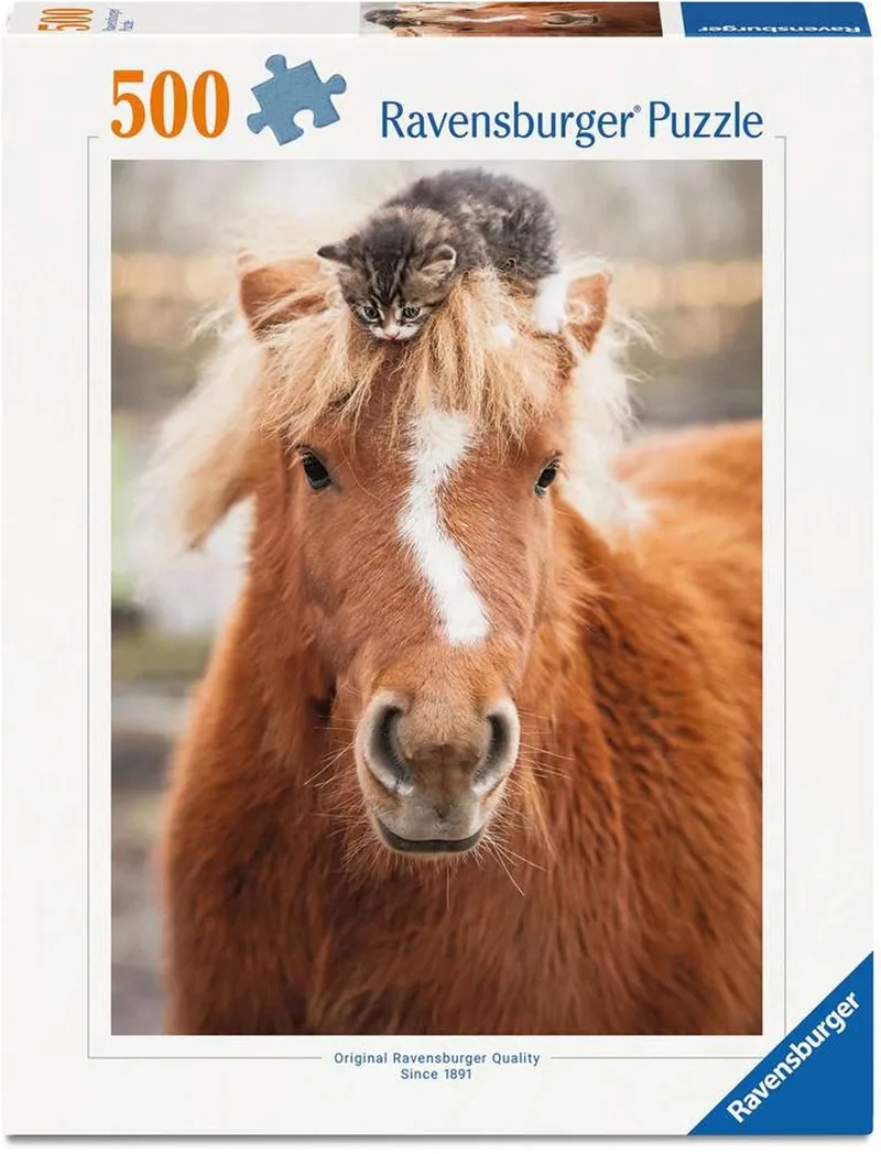 Pony and Cat – Legpuzzel – 500 Stukjes van Ravensburger, editie Meerkleurig – doos