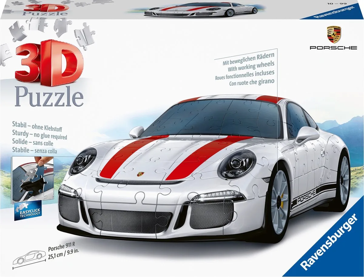 Porsche 911R - 3D puzzel - 108 stukjes från Ravensburger, utgåva Flerfärgad – kartong