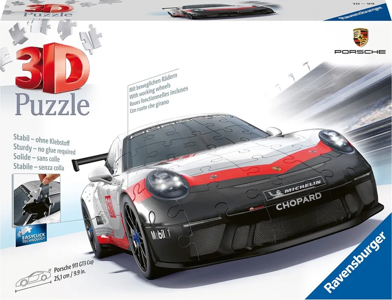Porsche GT3 Cup - 3D puzzel - 108 stukjes de Ravensburger, édition Multicolore – boîte