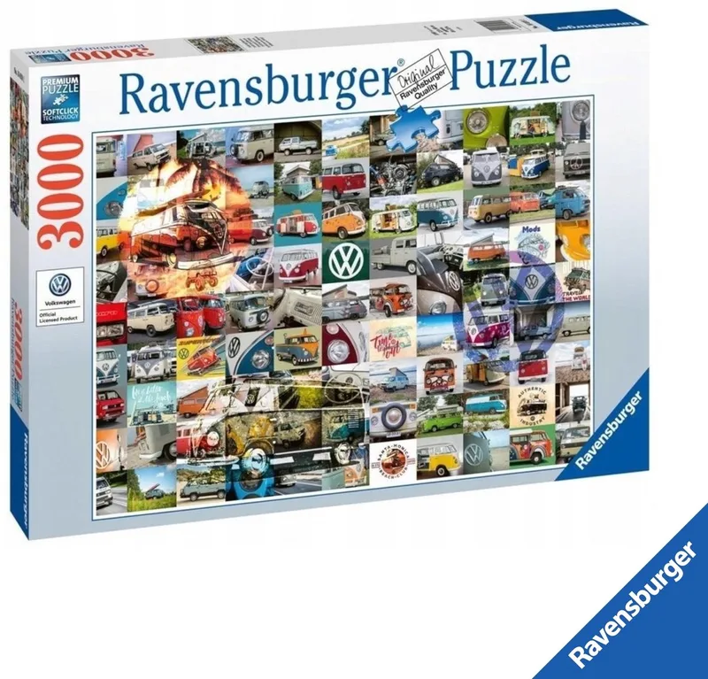 Premium 3000-delige puzzel: 99 Volkswagen Momenten von Ravensburger, Ausgabe Mehrfarbig – Schachtel