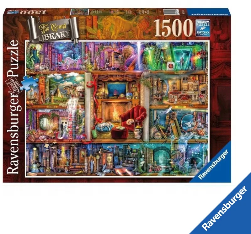 Premium Bogata Biblioteka 1500 Elementų Dėlionė de Ravensburger, édition Multicolore – boîte