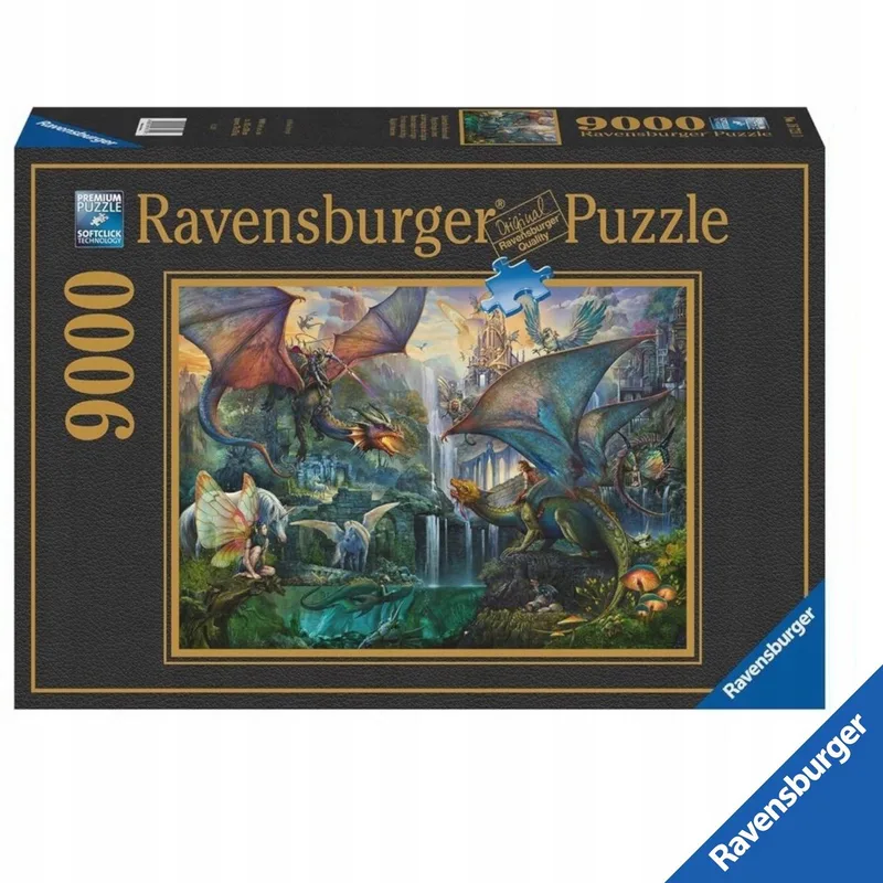 Premium Puzzel 9000 Stukjes Draak van Ravensburger, editie Meerkleurig – doos
