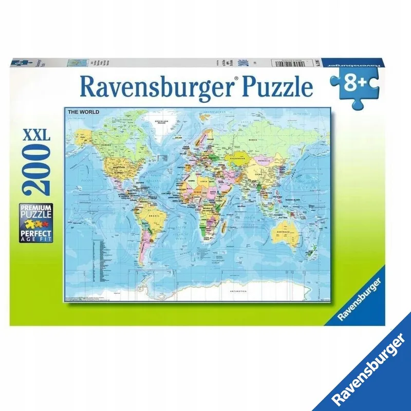 Premium XXL 200 elementai Pasaulio žemėlapis Dėlionė von Ravensburger – Schachtel