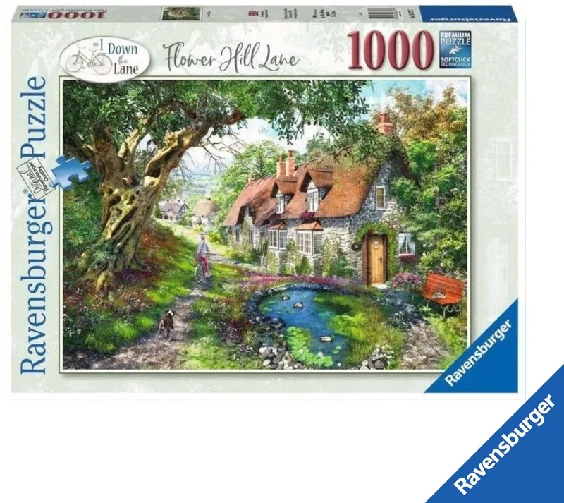 Puzzel 1000 Stukken: Weg Tussen Bloeiende Heuvels de Ravensburger – boîte