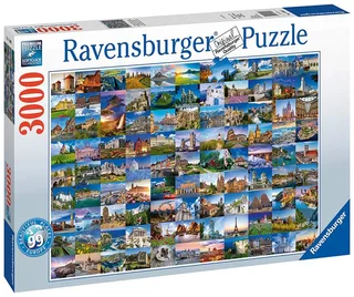 puzzel 99 mooie plekken in Europa - legpuzzel - 3000 stukjes fra Ravensburger, Flerfarvet-udgave – æske 2 af 2