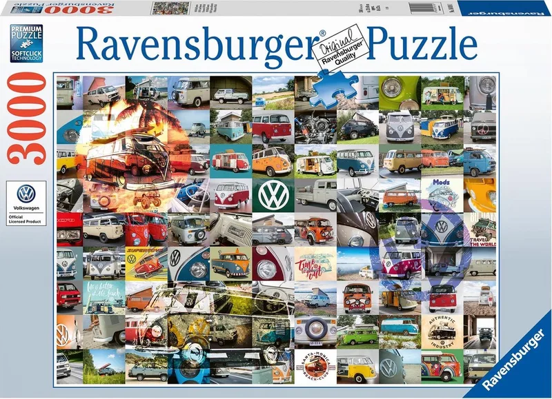 puzzel 99 VW Bulli Moments - Legpuzzel - 3000 stukjes van Ravensburger, editie Meerkleurig – doos
