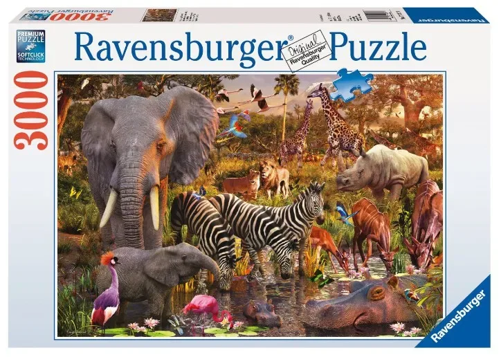 puzzel Afrikaanse dierenwereld - Legpuzzel - 3000 stukjes van Ravensburger, editie Meerkleurig – doos 2 van 2