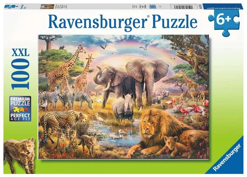 puzzel Afrikaanse savanne - Legpuzzel - 100 stukjes van Ravensburger, editie Meerkleurig – doos