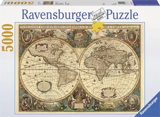 puzzel Antieke wereldkaart - Legpuzzel - 5000 stukjes von Ravensburger, Ausgabe Mehrfarbig – Schachtel 1 von 2