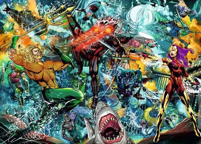 puzzel Aquaman 1000 stukjes - DC Comics legpuzzel. van Ravensburger, editie Meerkleurig – doos