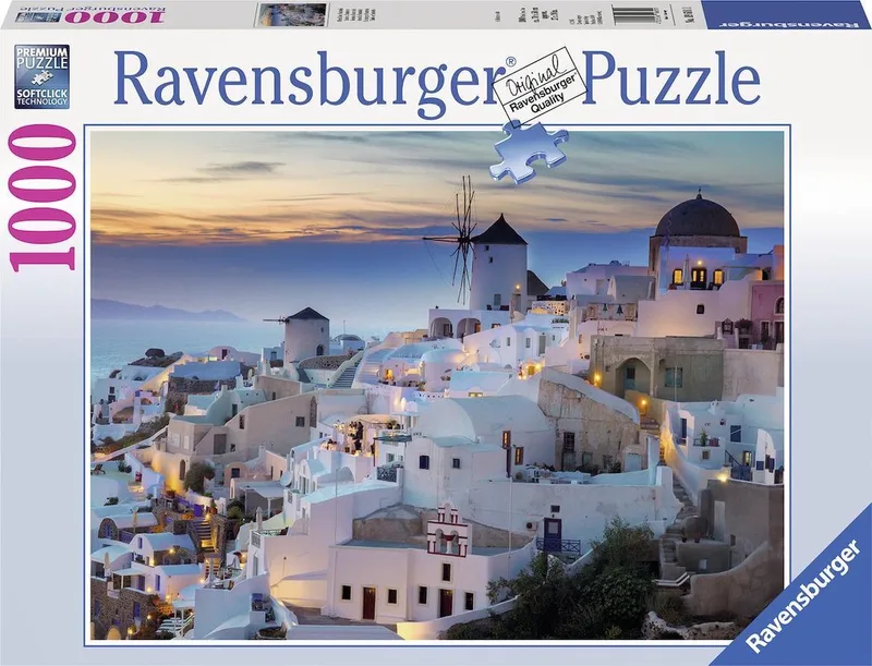 puzzel Avond in Santorini - Legpuzzel - 1000 stukjes de Ravensburger, édition Multicolore – boîte