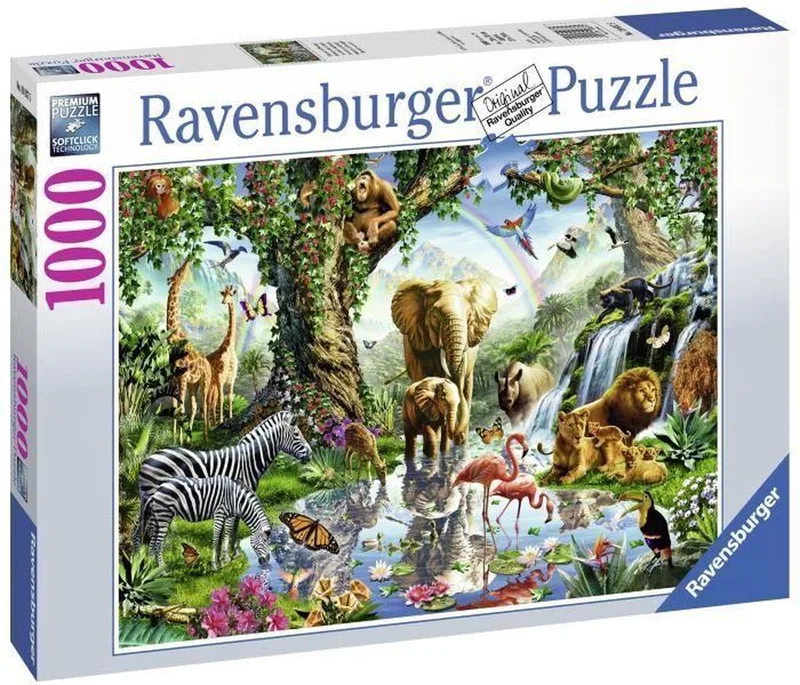 puzzel Avonturen in de jungle - Legpuzzel - 1000 stukjes van Ravensburger, editie Meerkleurig – doos