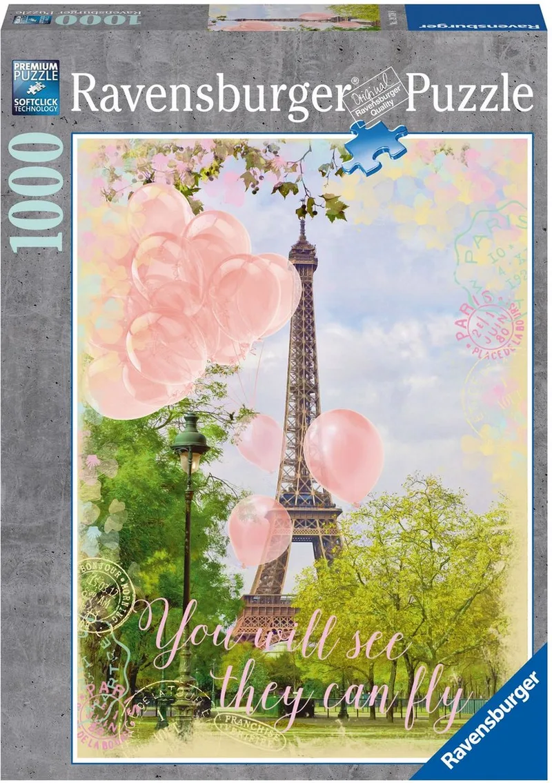 puzzel Ballonnen bij de Eiffeltoren - Legpuzzel - 1000 stukjes from Ravensburger, Multicolour edition – box